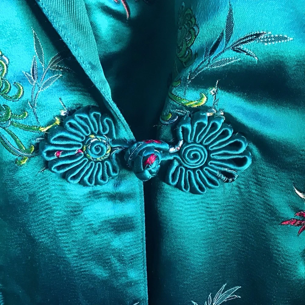 Peony gorgeous robe/trench embroidered flowers. Super Rare. - Picture 10 of 16